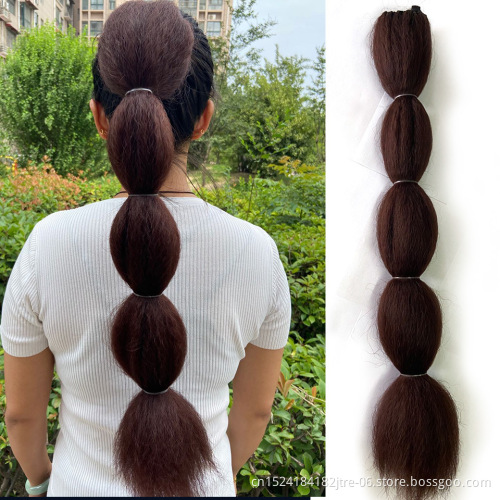 Different Color Lantern Bubble Fishtail Braids Ponytail for Women Drawstring Hair Accessories Fashion Synthetic Ponytails